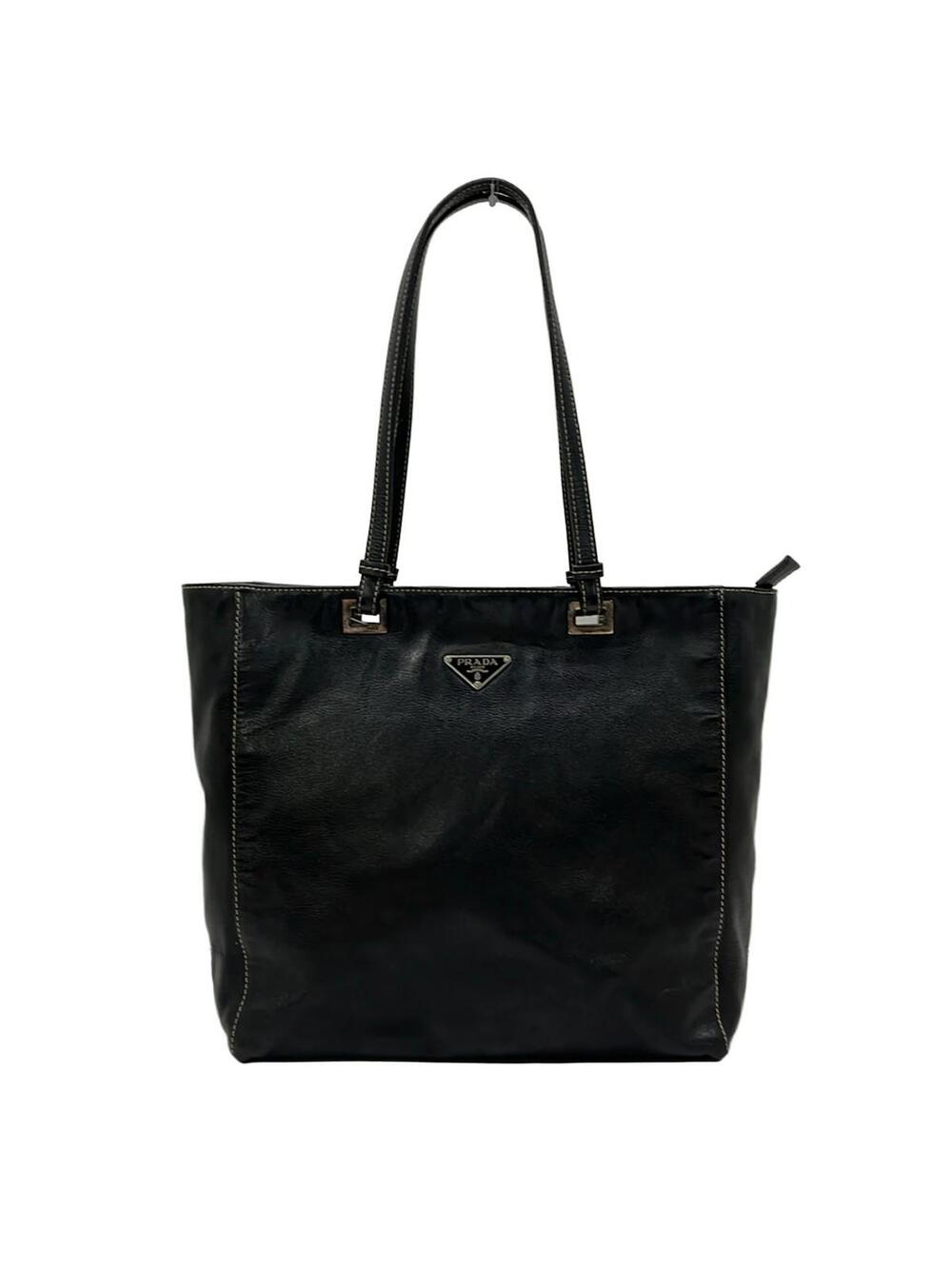 Prada Black Leather Shoulder Bag #357784P76B